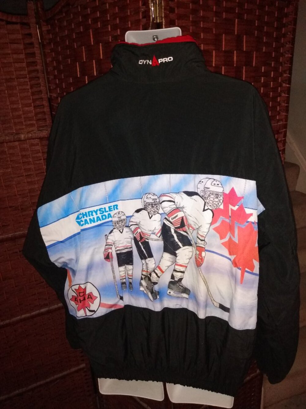NWT Vintage 90s Canada Amateur Hockey Association Graphic Jacket Print Large